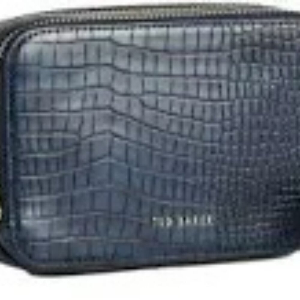 Ted Baker Stina Double Zip Mini Camera Bag (Navy Blue). - Picture 3 of 8